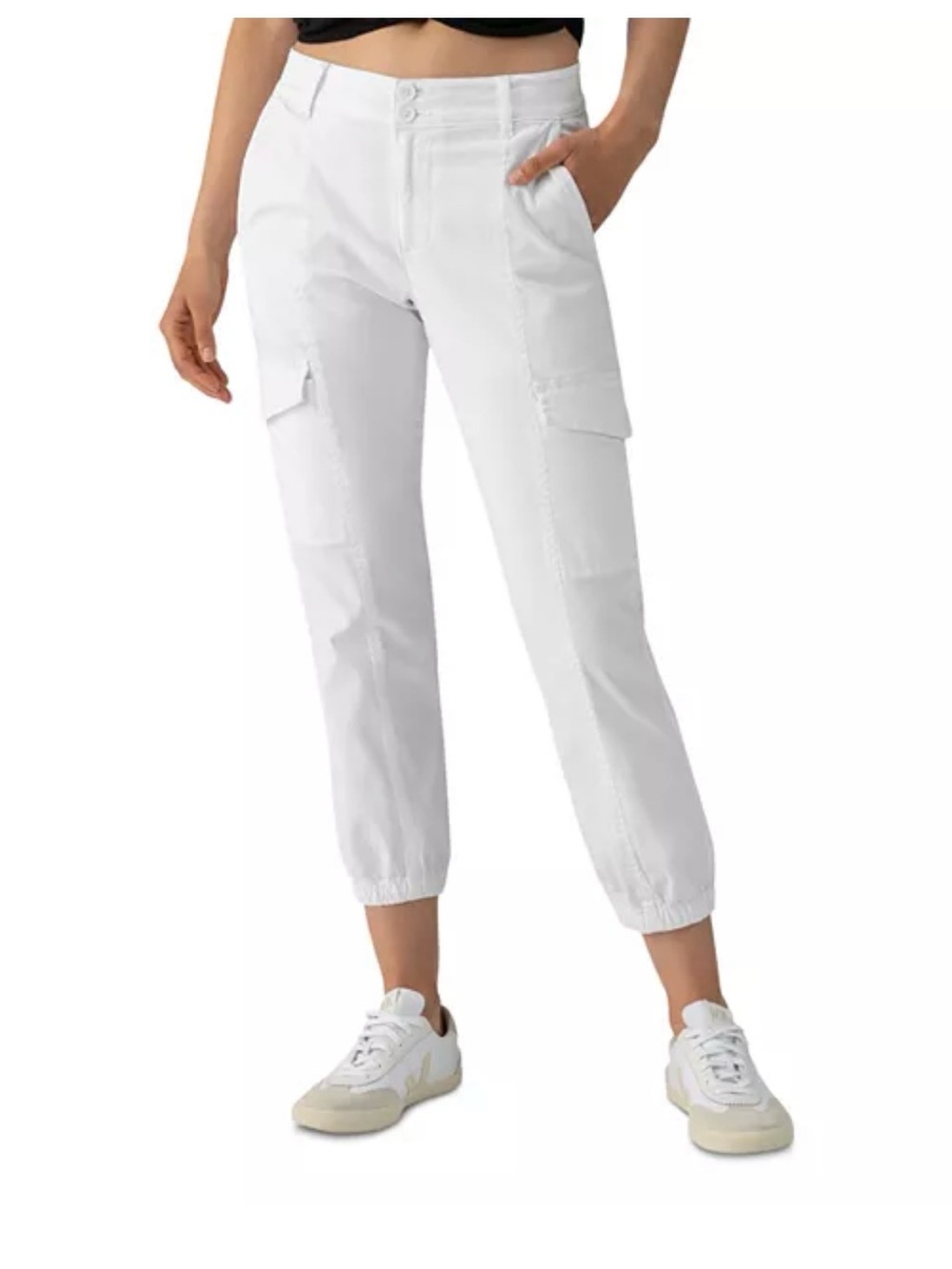 Sanctuary White Cargo Track Joggers